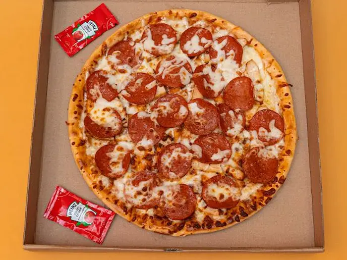 Pepperoni pizza with melted mozzarella